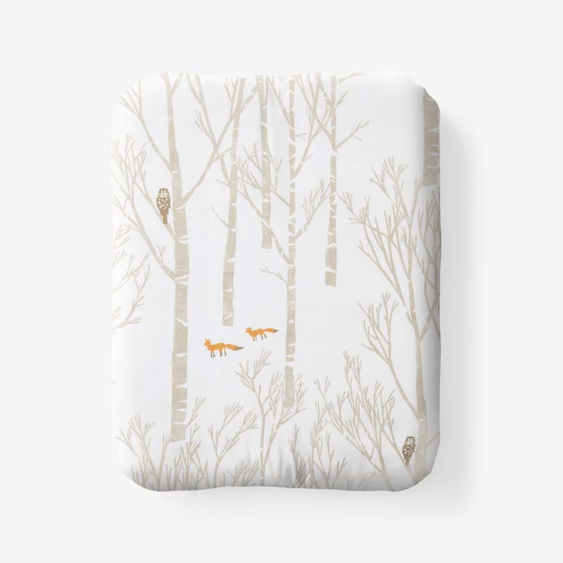 The Company Store Holiday Print Classic Ultra-cozy Cotton Velvet Flannel Fitted Bed Sheet In White