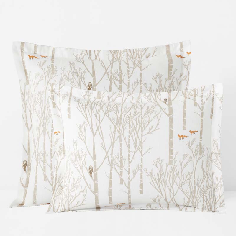 The Company Store Holiday Print Classic Ultra-cozy Cotton Velvet Flannel Sham In White
