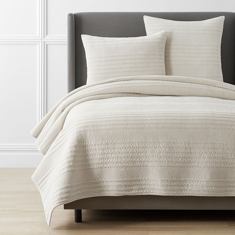 THE COMPANY STORE LINE STITCH VELVET QUILT