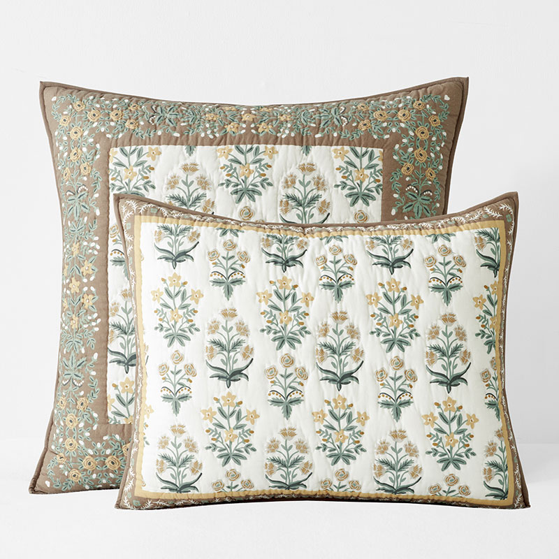 Rifle Paper Co. Mughal Rose Quilted Sham | The Company Store