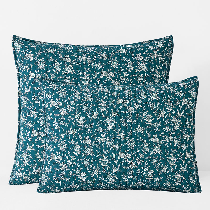 The Company Store Karoline Quilted Sham In Blue
