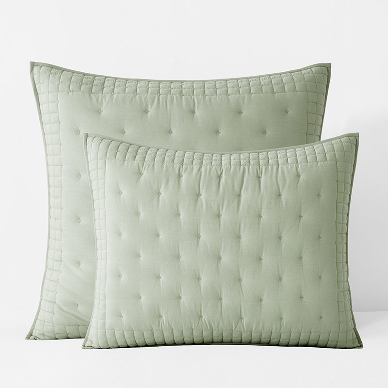 The Company Store Pintuck Quilted Sham In Green