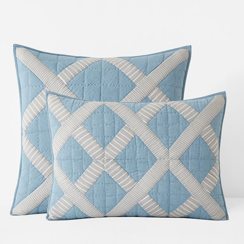 The Company Store Bahati Quilted Sham In Blue