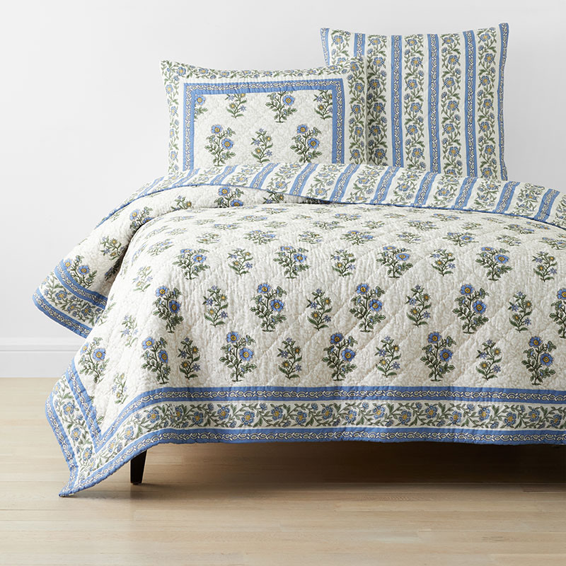 THE COMPANY STORE INDIA GARDEN REVERSIBLE QUILT 