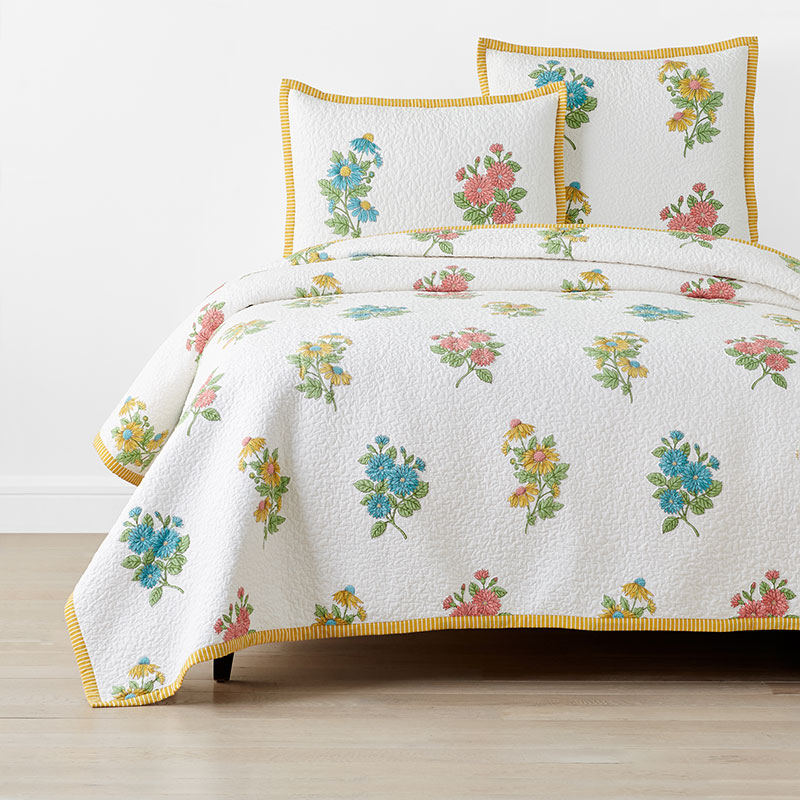 THE COMPANY STORE LILY GARDEN QUILTED COVERLET 