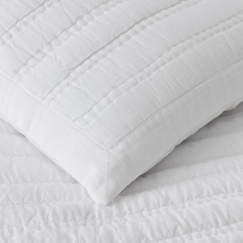 Premium Breathable Washed Linen Solid Quilted Sham-TheCompanyStore|59983