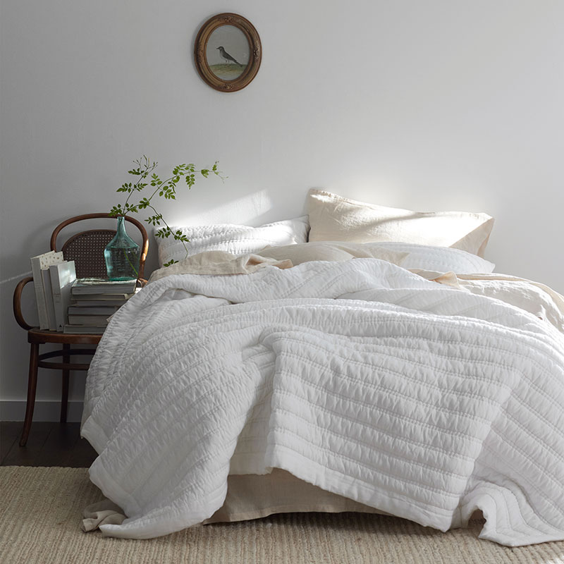Premium Breathable Washed Linen Solid Quilted Sham-TheCompanyStore|59983