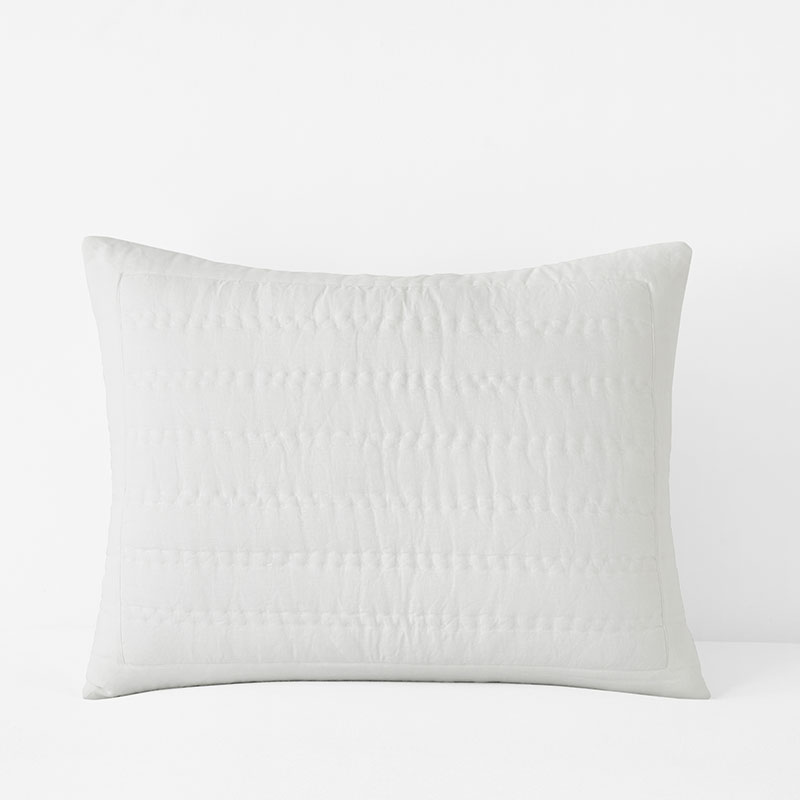 Premium Breathable Washed Linen Solid Quilted Sham-TheCompanyStore|59983