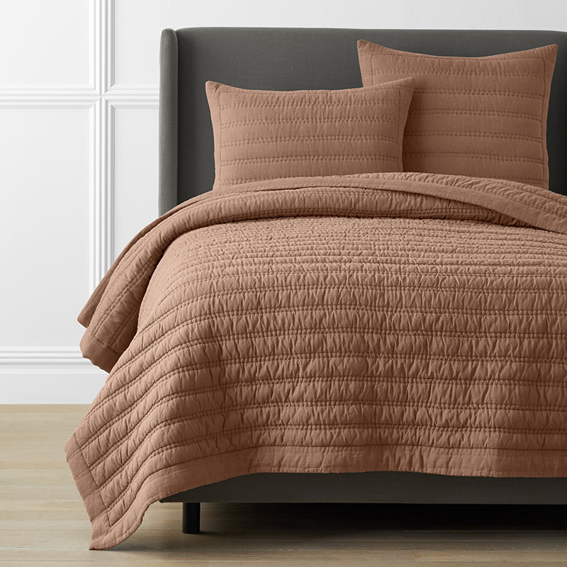 THE COMPANY STORE PREMIUM BREATHABLE WASHED LINEN SOLID QUILT 