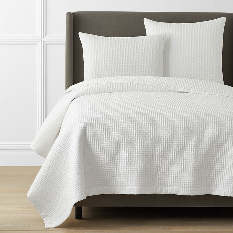 The Company Store Premium Smooth Cotton Sateen Solid Quilt In White