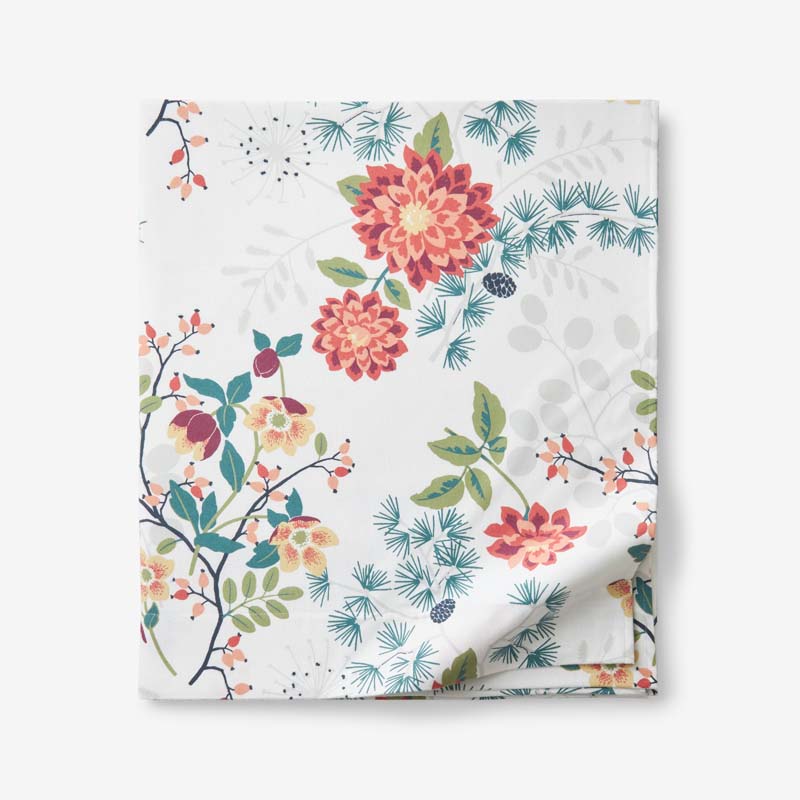 The Company Store Holiday Print Classic Ultra-cozy Cotton Velvet Flannel Flat Bed Sheet In Multi