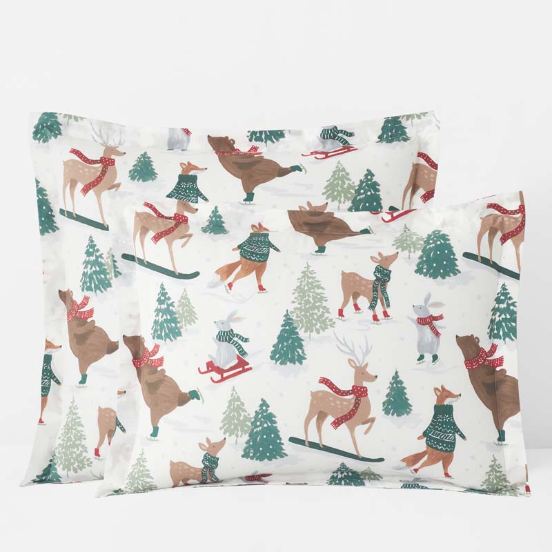 The Company Store Holiday Print Classic Cool Cotton Percale Sham In Multi
