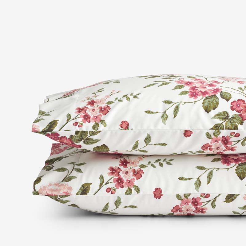 The Company Store Victorian Bloom Premium Smooth Wrinkle-free Sateen Pillowcase Set In Multi