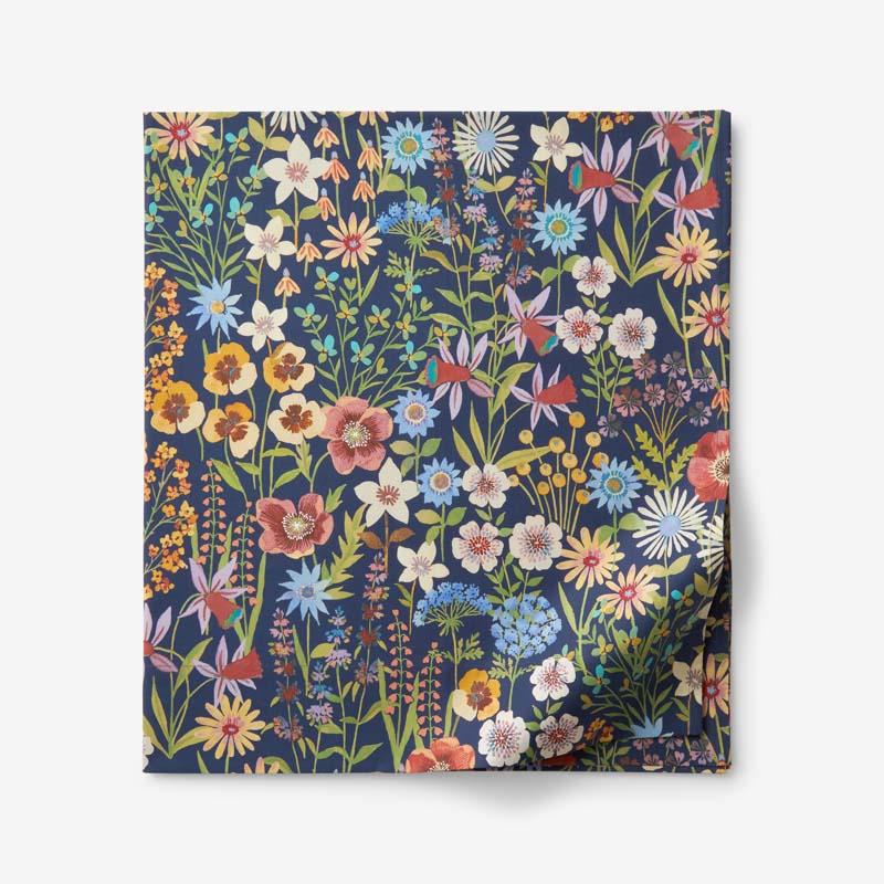 The Company Store Secret Meadow Classic Cool Cotton Percale Flat Bed Sheet In Multi