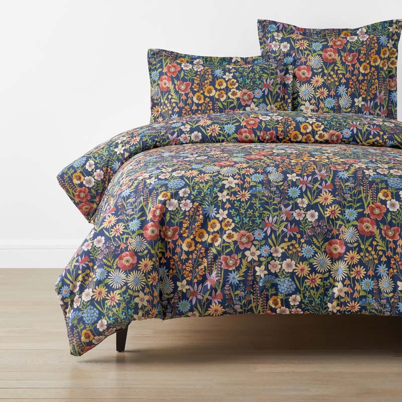 The Company Store Secret Meadow Classic Cool Cotton Percale Duvet Cover In Multi
