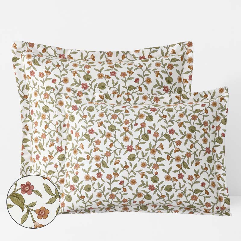 Garden Florals Premium Smooth Wrinkle-Free Sateen Sham(Cream Multi)|60023