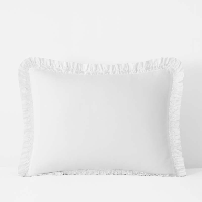 Solid Ruffle Garment Washed Cotton Percale Sham