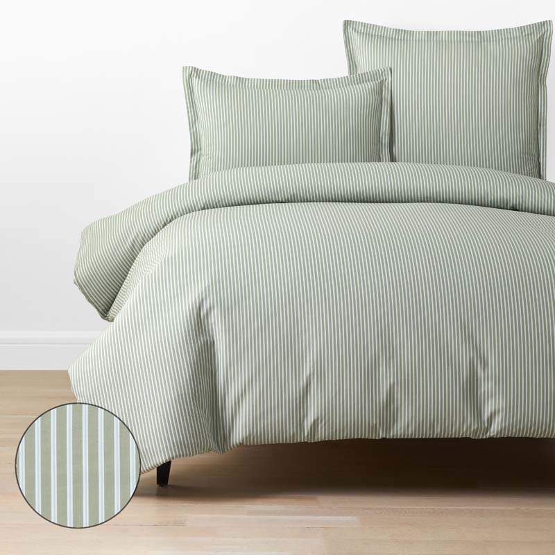 Tira Floral Classic Cool Cotton Percale Duvet Cover