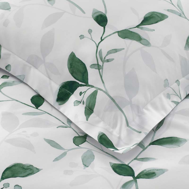 Botanic Meadow Smooth Wrinkle-Free Sateen Flat Bed Sheet(Evergreen)|62887