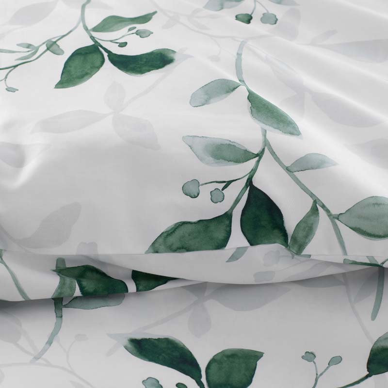 Botanic Meadow Smooth Wrinkle-Free Sateen Flat Bed Sheet(Evergreen)|62887