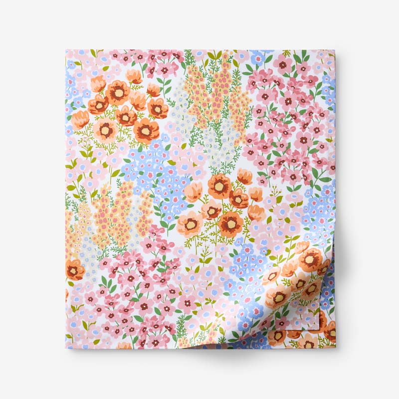Garden Jubilee Classic Cool Cotton Percale Flat Bed Sheet(Multi)|61896