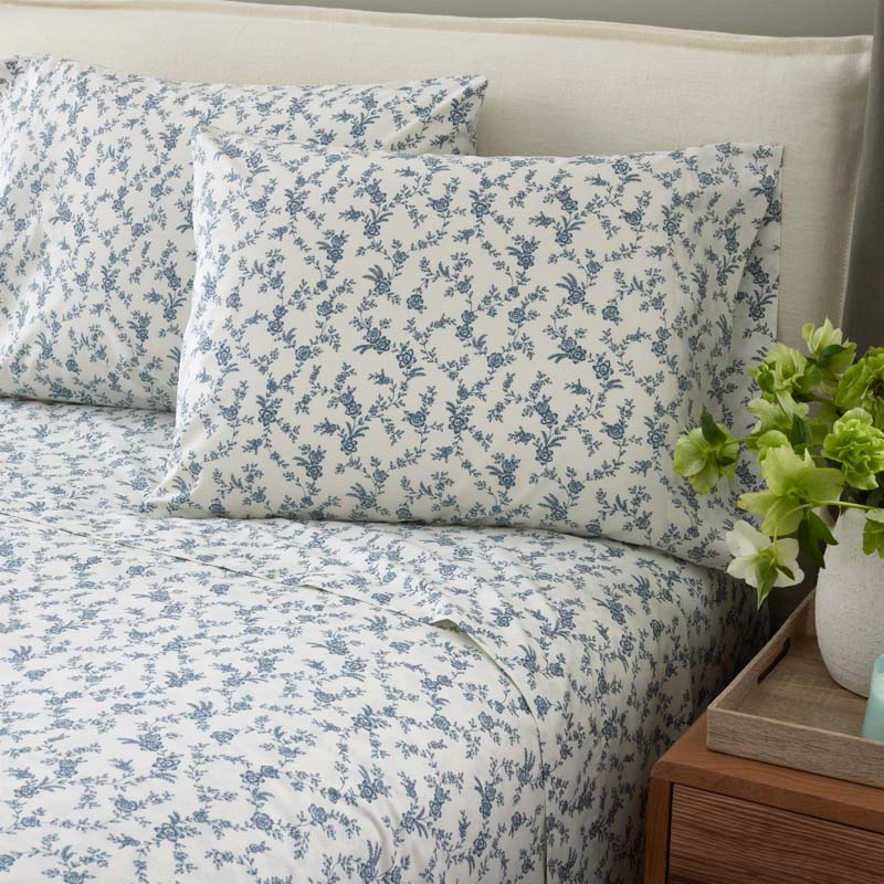 Tapestry Vine Garment Washed Cotton Percale Pillowcase Set(Ivory Multi)|60149