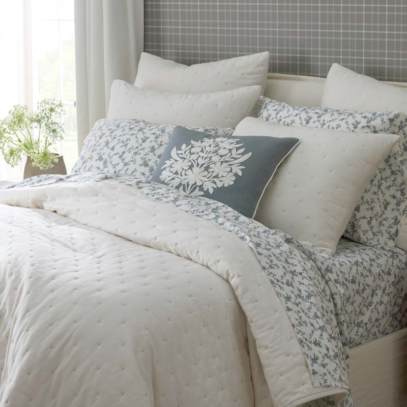 Tapestry Vine Garment Washed Cotton Percale Pillowcase Set(Ivory Multi)|60149