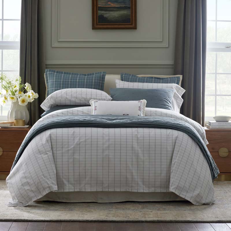 Yarn-Dyed Plaid Garment Washed Cotton Percale Pillowcase Set(Ivory Multi)|60161