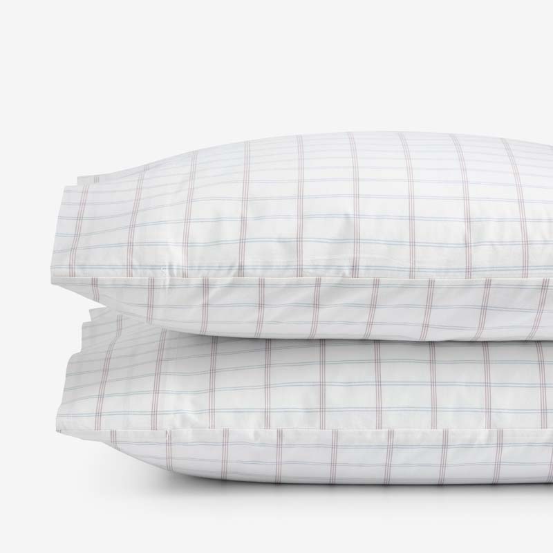 Yarn-Dyed Plaid Garment Washed Cotton Percale Pillowcase Set(Ivory Multi)|60161