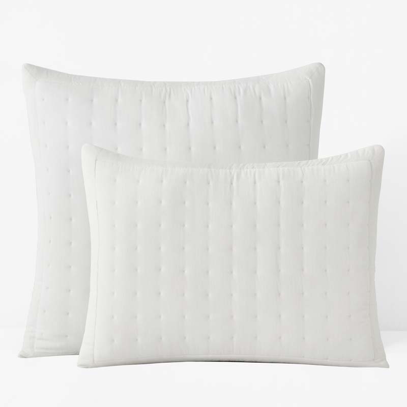 The Company Store Tufted Stitch Velvet Quilted Sham In White