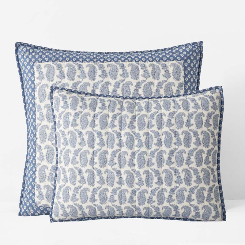 The Company Store Jiya Reversible Quilted Sham In Blue