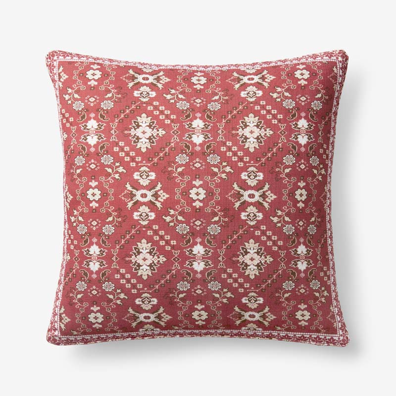 The Company Store Chavri Reversible Decorative Square Pillow Cover In Red