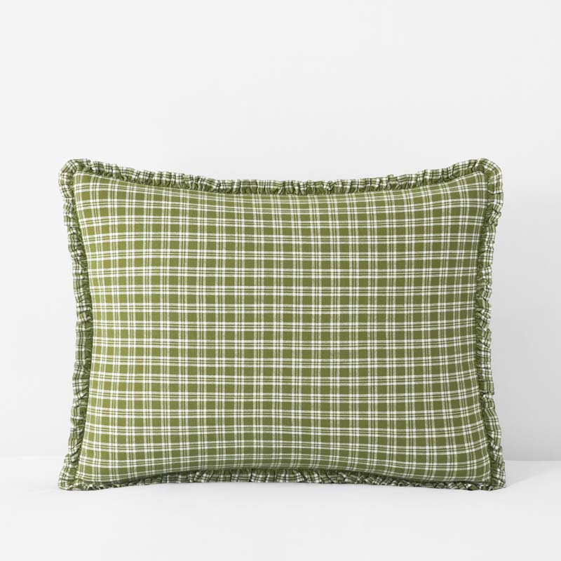 The Company Store Classic Plaids Yarn-dyed Cotton Sham In Green