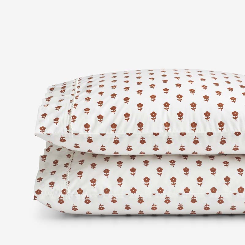 The Company Store Mini-prints Garment Washed Cotton Percale Pillowcase Set In Multi