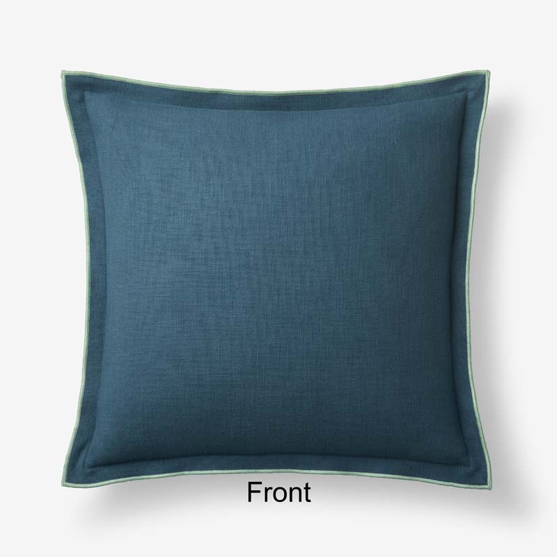 Multicolored with Flange Reversible Decorative Square Pillow Cover|62910