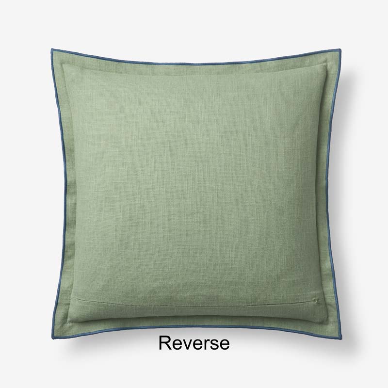 Multicolored with Flange Reversible Decorative Square Pillow Cover|62910