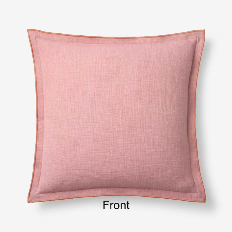 Multicolored with Flange Reversible Decorative Square Pillow Cover|62581