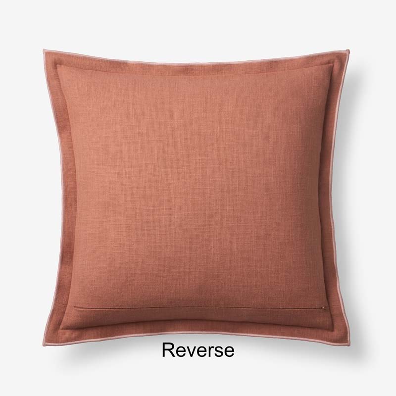 Multicolored with Flange Reversible Decorative Square Pillow Cover|62581