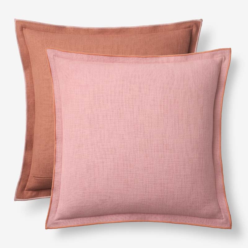 Multicolored with Flange Reversible Decorative Square Pillow Cover|62581