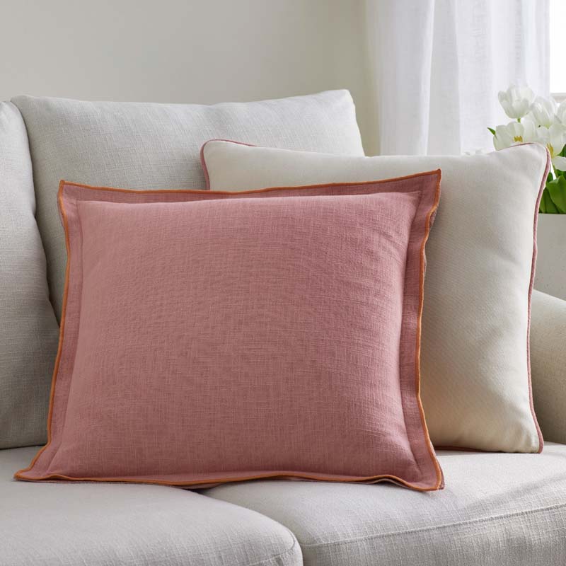 Multicolored with Flange Reversible Decorative Square Pillow Cover|62581