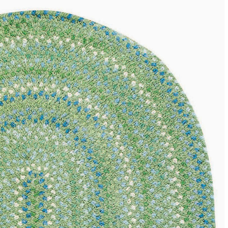 The Company Store Sailor Stripe Reversible Braided Cotton Rug In Green