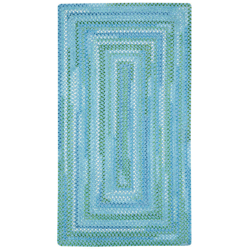 The Company Store Sailor Stripe Reversible Braided Cotton Rug In Blue