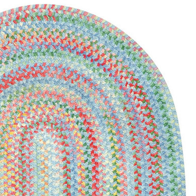 The Company Store Garden Stripe Reversible Braided Cotton Rug In Multi