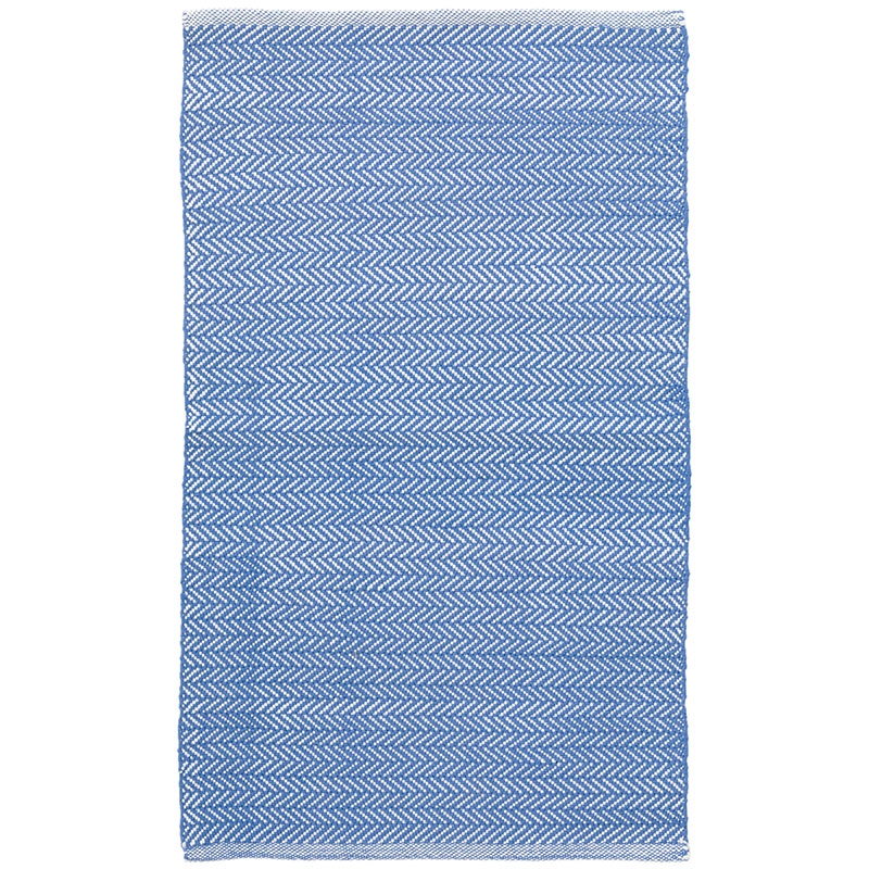 The Company Store Herringbone Handwoven Reversible Indoor/outdoor Rug In Blue