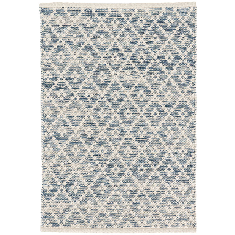 The Company Store Melange Diamond Handwoven Cotton Rug In Blue