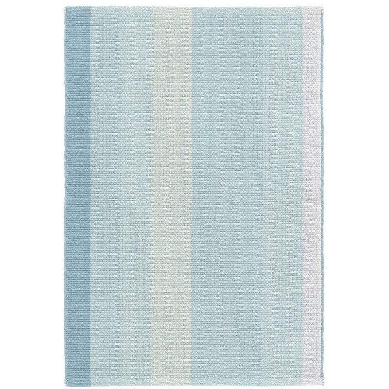 Shop The Company Store Shore Stripe Handwoven Reversible Cotton Rug In Teal/turquoise Blue