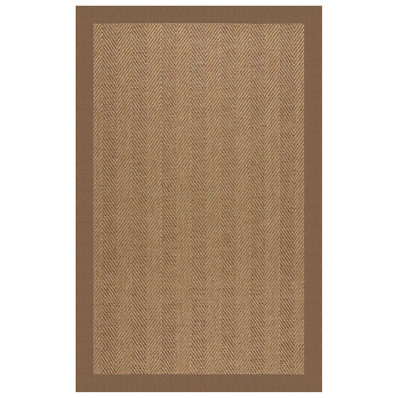 The Company Store Sunbrella Herringbone Bordered Indoor/outdoor Rug In Brown
