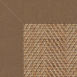 The Company Store Sunbrella Herringbone Bordered Indoor/outdoor Rug In Brown