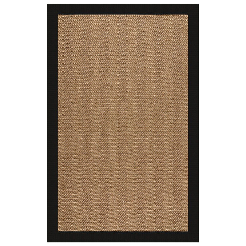 The Company Store Islamorada Herringbone Sunbrella Bordered Indoor/outdoor Rug In Black