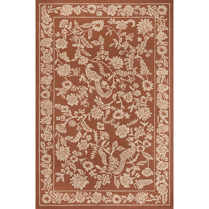 The Company Store Arboretum Wool Rug In Orange/coral